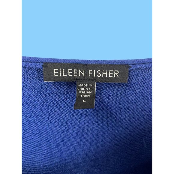 Eileen Fisher Womens Boxy Sweater Royal Blue Large - Picture 5 of 5